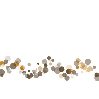 Altın, beyaz ve gri konfeti şeffaf noktalar.