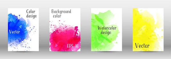 Design-Cover mit einem Bild von Aquarell-Spray. — Stockvektor