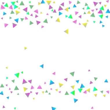 Beyaz zemin üzerine konfeti üçgenler.