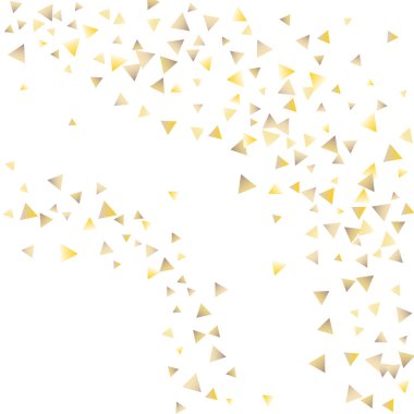 Beyaz zemin üzerine altın konfeti üçgenler