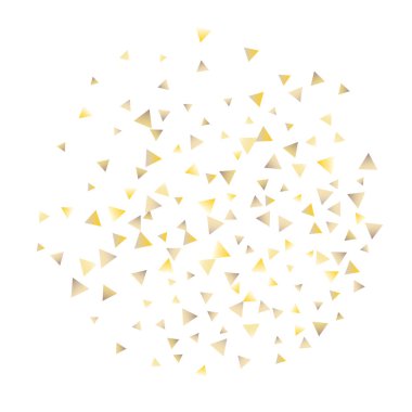 Beyaz zemin üzerine altın konfeti üçgenler