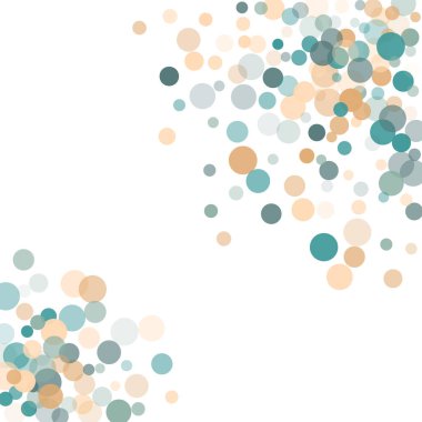 Beyaz arka plan konfeti şeffaf noktalar soyut.