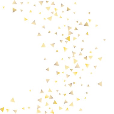 Beyaz zemin üzerine altın konfeti üçgenler