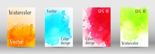 Design-Cover mit einem Bild von Aquarell-Spray. — Stockvektor