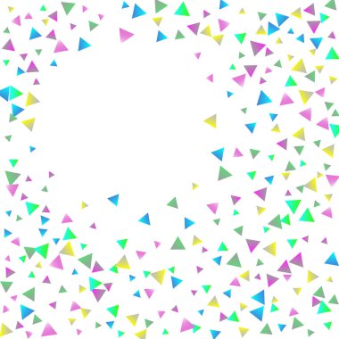 Beyaz zemin üzerine konfeti üçgenler.