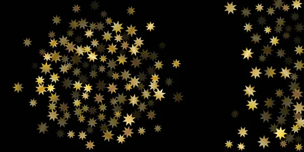 Random stars shine on a black background. — Stock Vector