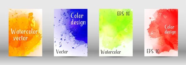 Design-Cover mit einem Bild von Aquarell-Spray. — Stockvektor