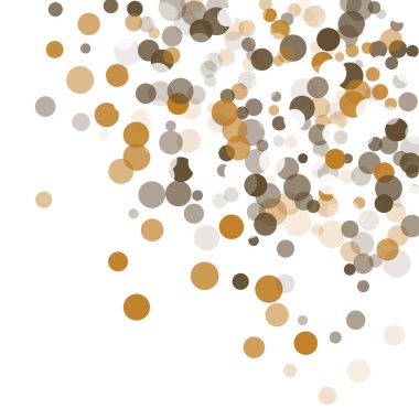 Altın, beyaz ve gri konfeti şeffaf noktalar.