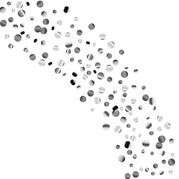 Stříbrné konfety na bílém pozadí. — Stockový vektor