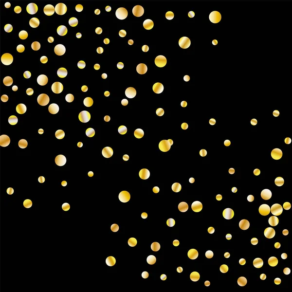 Zlaté konfety na černém pozadí. — Stockový vektor