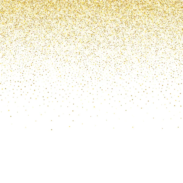 Golden small confetti on white background. — Stock Vector