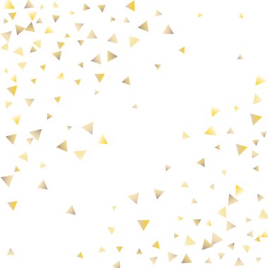 Beyaz zemin üzerine altın konfeti üçgenler