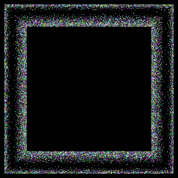 Étoiles confettis multicolores sur un fond noir — Image vectorielle