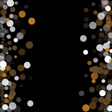 Altın, beyaz ve gri konfeti şeffaf noktalar.