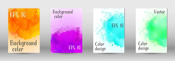 Design-Cover mit einem Bild von Aquarell-Spray. — Stockvektor