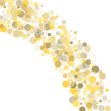 Beyaz zemin üzerine altın nokta konfeti.