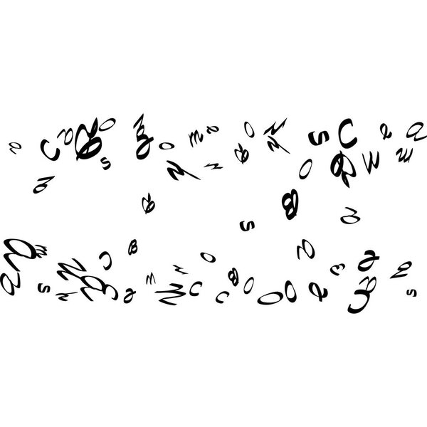 Abstract background of black handwritten letters