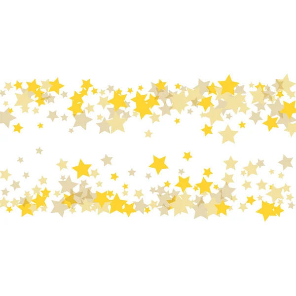 Golden scattered chaotically confetti-stars — Stock Vector