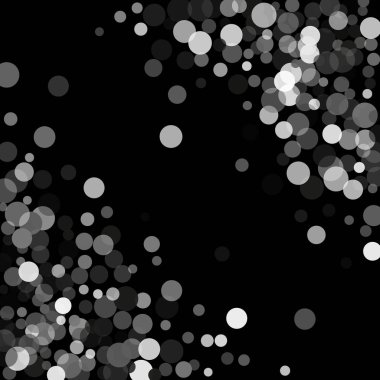  Siyah bir zemin üzerine gümüş glitter konfeti.