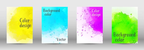 Design-Cover mit einem Bild von Aquarell-Spray. — Stockvektor