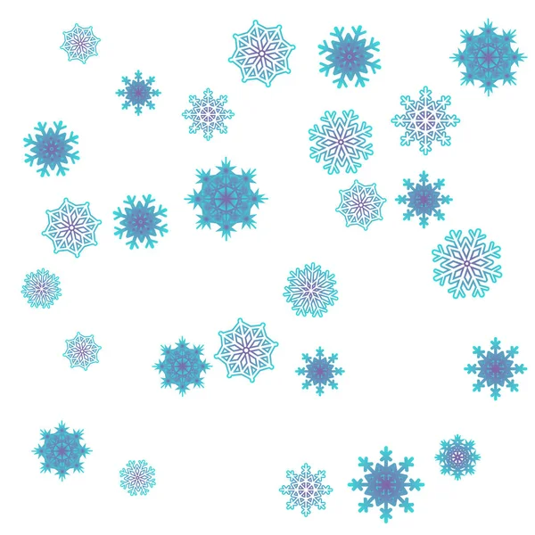 Neujahr Hintergrund Vektor mit fallenden Schneeflocken — Stockvektor
