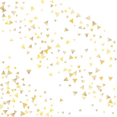Beyaz zemin üzerine altın konfeti üçgenler