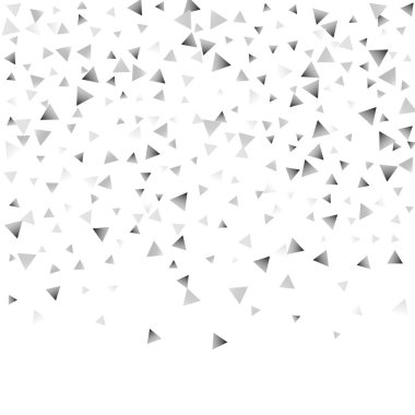 Beyaz bir arka plan üzerinde gümüş konfeti üçgen.