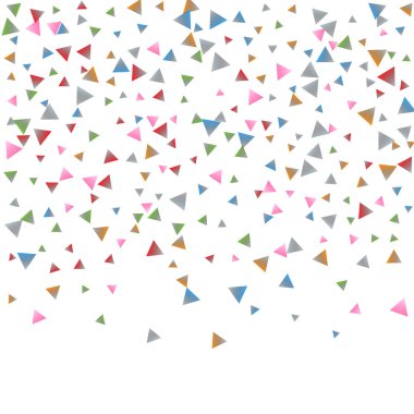 Beyaz zemin üzerine konfeti üçgenler.