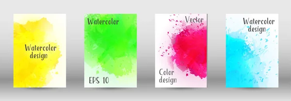 Design-Cover mit einem Bild von Aquarell-Spray. — Stockvektor