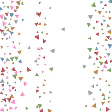 Beyaz zemin üzerine konfeti üçgenler.