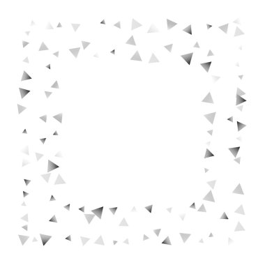 Beyaz bir arka plan üzerinde gümüş konfeti üçgen.