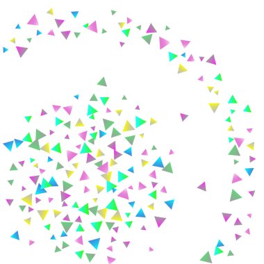Beyaz zemin üzerine konfeti üçgenler.