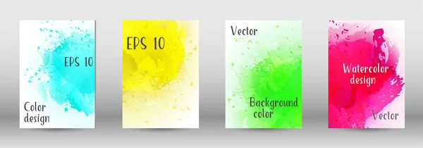 Design-Cover mit einem Bild von Aquarell-Spray. — Stockvektor