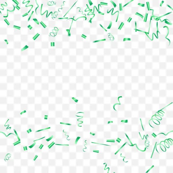 Abstract background with falling green confetti. — Stock Vector