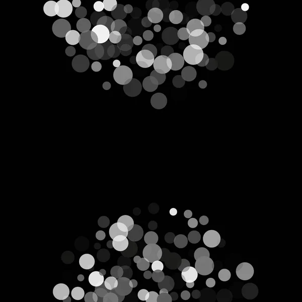 Confetti glitter argento su sfondo nero . — Vettoriale Stock