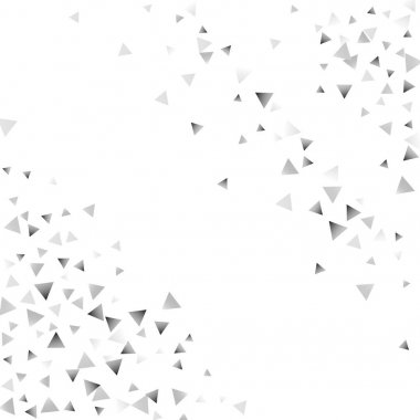 Beyaz bir arka plan üzerinde gümüş konfeti üçgen.