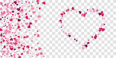 Kalp konfeti arka plan üzerine düşüyor.