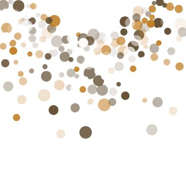 Altın, beyaz ve gri konfeti şeffaf noktalar.