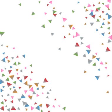 Beyaz zemin üzerine konfeti üçgenler.