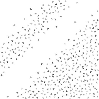 Beyaz bir arka plan üzerinde gümüş konfeti üçgen.