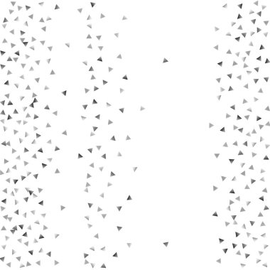 Beyaz bir arka plan üzerinde gümüş konfeti üçgen.