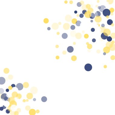 Altın, mavi konfeti şeffaf noktalar.