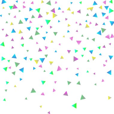 Beyaz zemin üzerine konfeti üçgenler.
