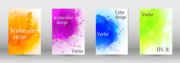 Design-Cover mit einem Bild von Aquarell-Spray. — Stockvektor