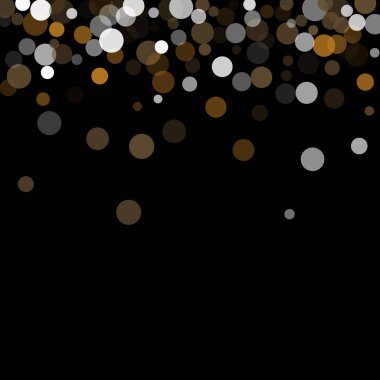 Altın, beyaz ve gri konfeti şeffaf noktalar.