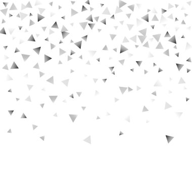 Beyaz bir arka plan üzerinde gümüş konfeti üçgen.