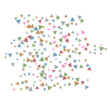 Beyaz zemin üzerine konfeti üçgenler.