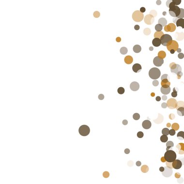 Altın, beyaz ve gri konfeti şeffaf noktalar.