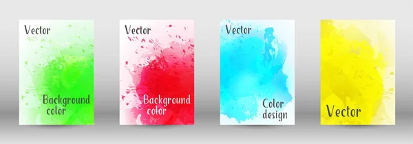 Design-Cover mit einem Bild von Aquarell-Spray. — Stockvektor