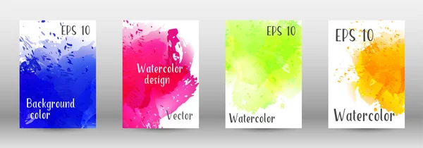 Design-Cover mit einem Bild von Aquarell-Spray. — Stockvektor